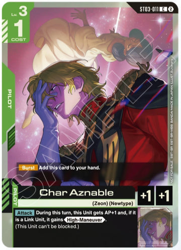 Gundam Card Game GCG Regional Promo Char Aznable 2026 Sealed Pack Top 32